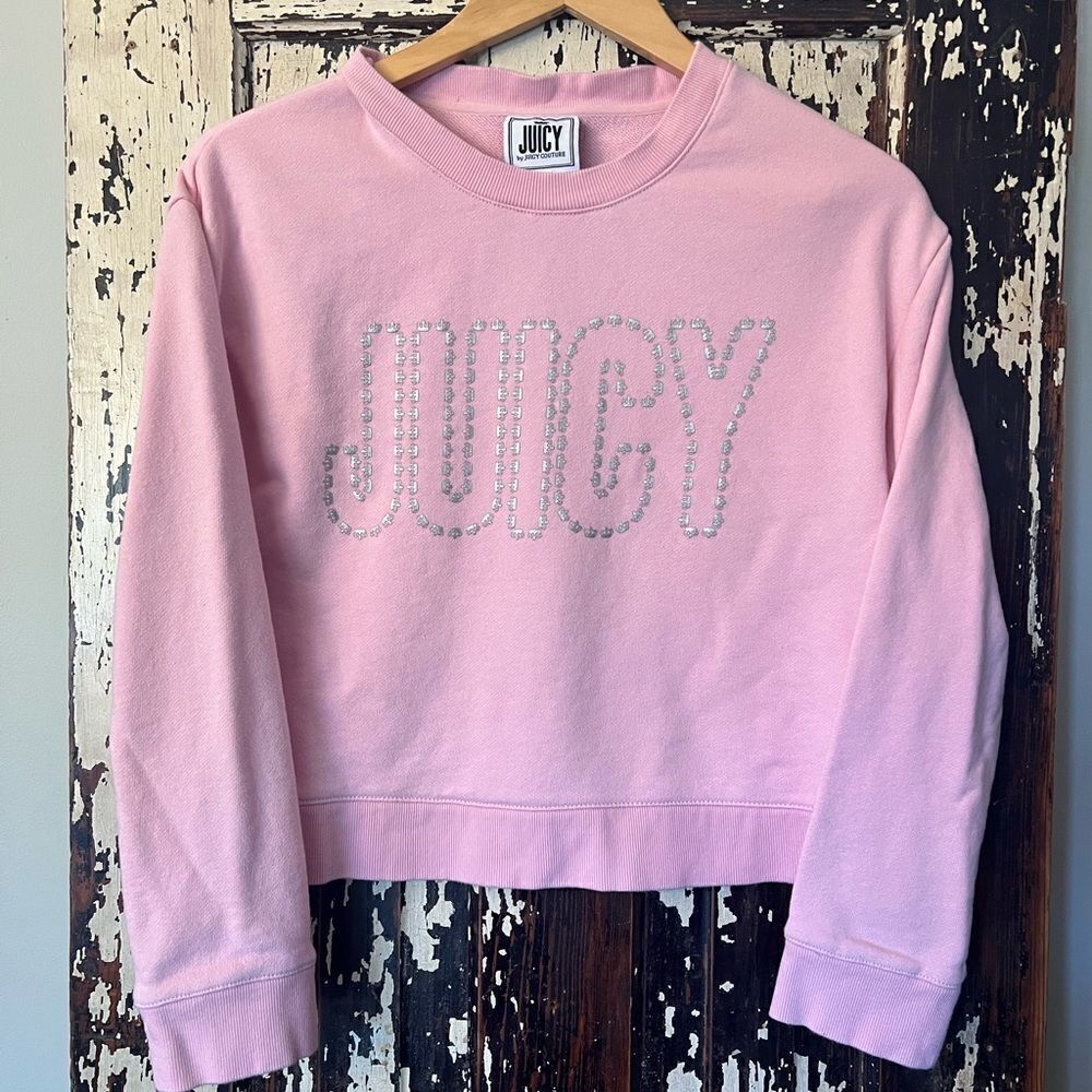 Women’s Juicy Couture crop pink sweatshirt. Size Small.